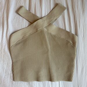 Sculpt Knit Criss Cross Cropped Tank